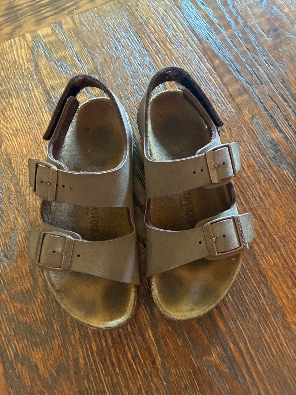 Birkenstock Kids Taupe Double-Strap Buckle Sandals size 30 (12/12.5)